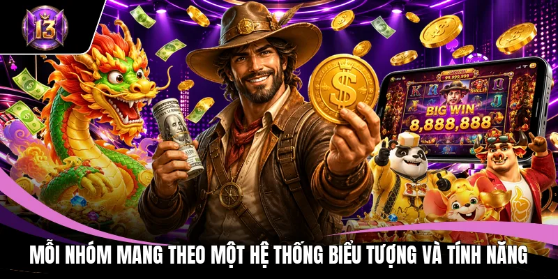 Nổ hũ H13 2 Mỗi nhóm mang theo một hệ thống biểu tượng và tính năng